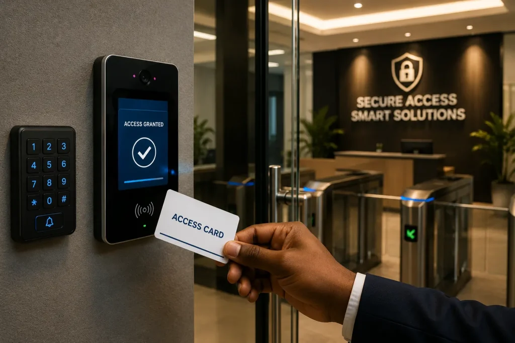 Biometric access control system with card reader and secure entry solution by Phetranet Technologies