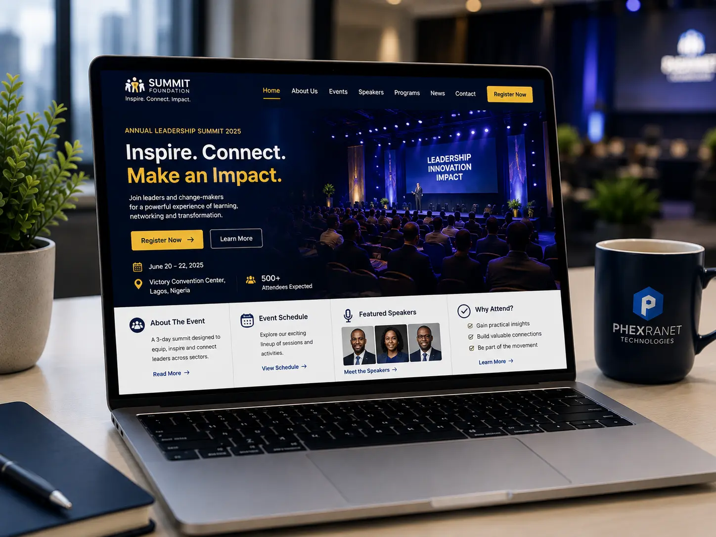 Event and organization website development by Phetranet Technologies