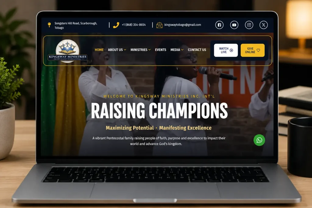 Kingsway Ministries church website developed by Phetranet Technologies