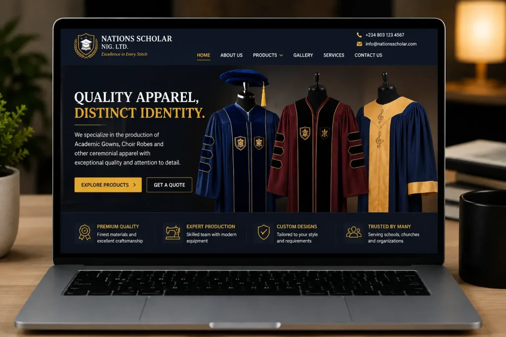 Nations Scholar Nigeria business website developed by Phetranet Technologies