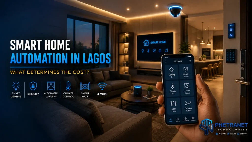Smart home automation in Lagos with smart lighting, security, climate control and automated home systems