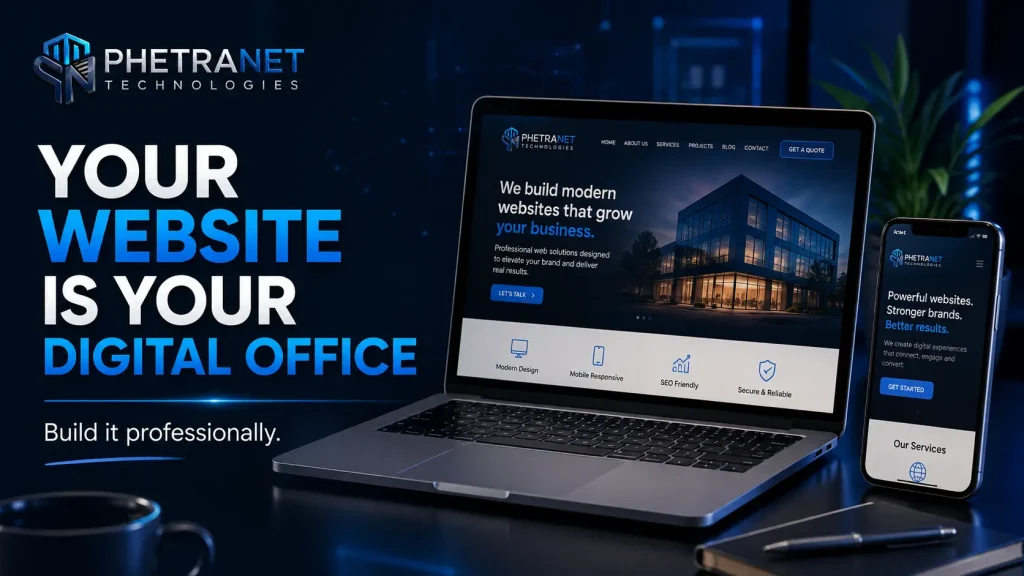 Modern business website representing the digital office of a Nigerian business
