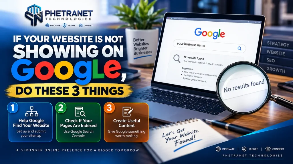 Website not showing on Google and SEO indexing solutions for businesses